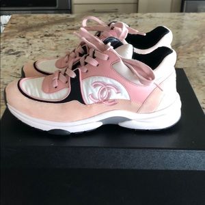 SOLD!!! ❗️CHANEL pink and white trainers